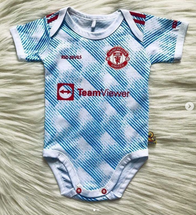 Manchester United Away soccer baby romper 100% cotton - Style 2 - baby romper image 1