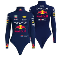Max Verstappen 2025 F1 Women Bodysuit and Onesie Red Bull Blue by Dash Racegear, front product view, design 2362