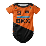 McLaren Baby Bodysuit Onesie 2025 front view baby onesie by Dash Racegear