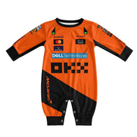 McLaren Longsleeve Jumpsuit 2025 front view baby onesie by Dash Racegear