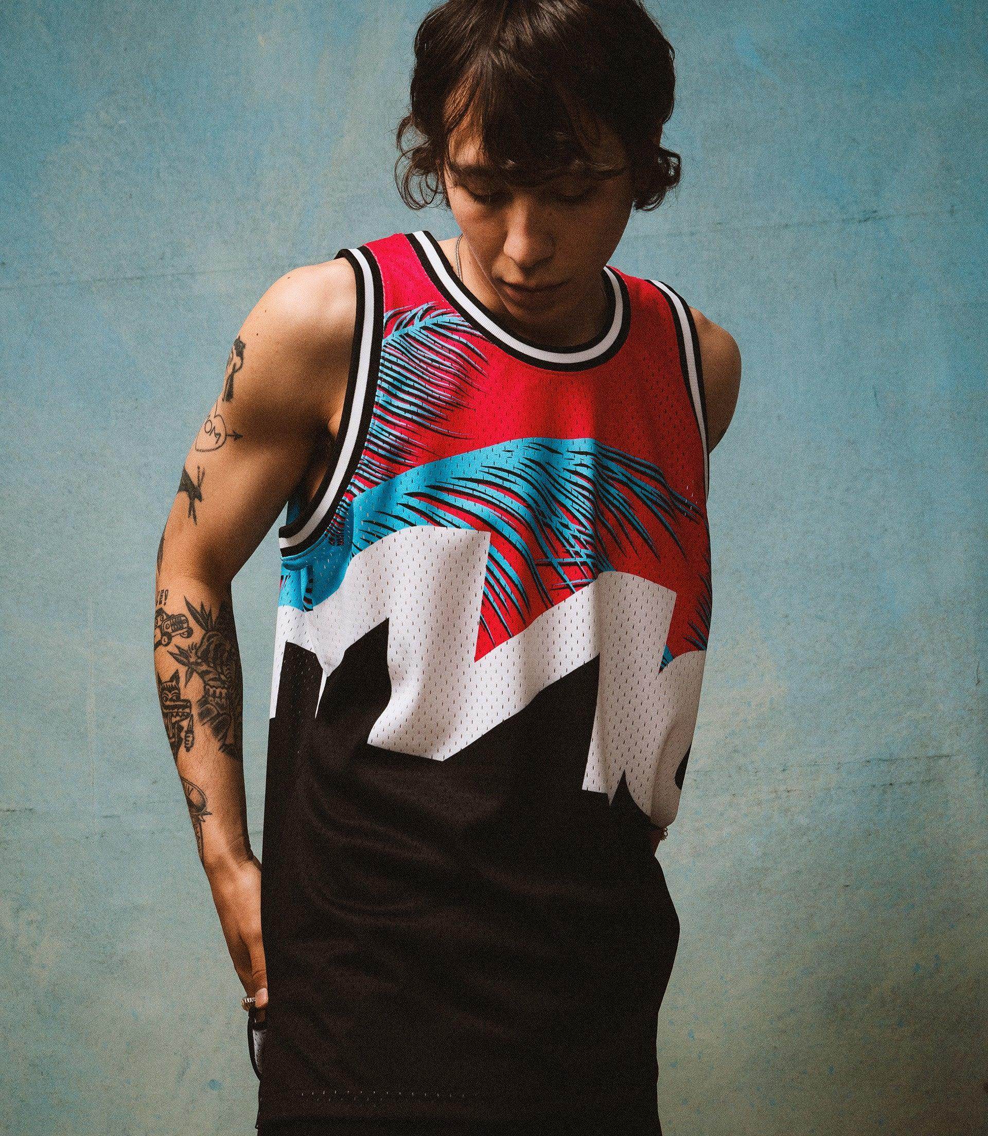 MIAMI GRAND PRIX MESH TANK - MITCHELL & NESS - BLACK/PINK - Dash Racegear Store