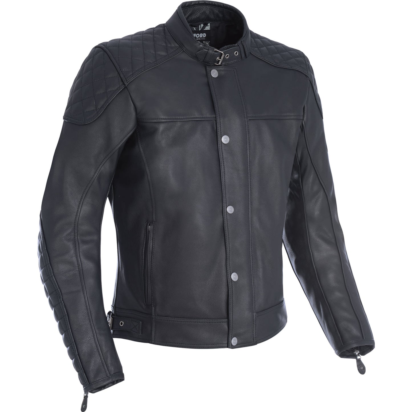 Oxford Hampton Leather Jacket - Black by Oxford Clothing - clearance motorcycle jacket