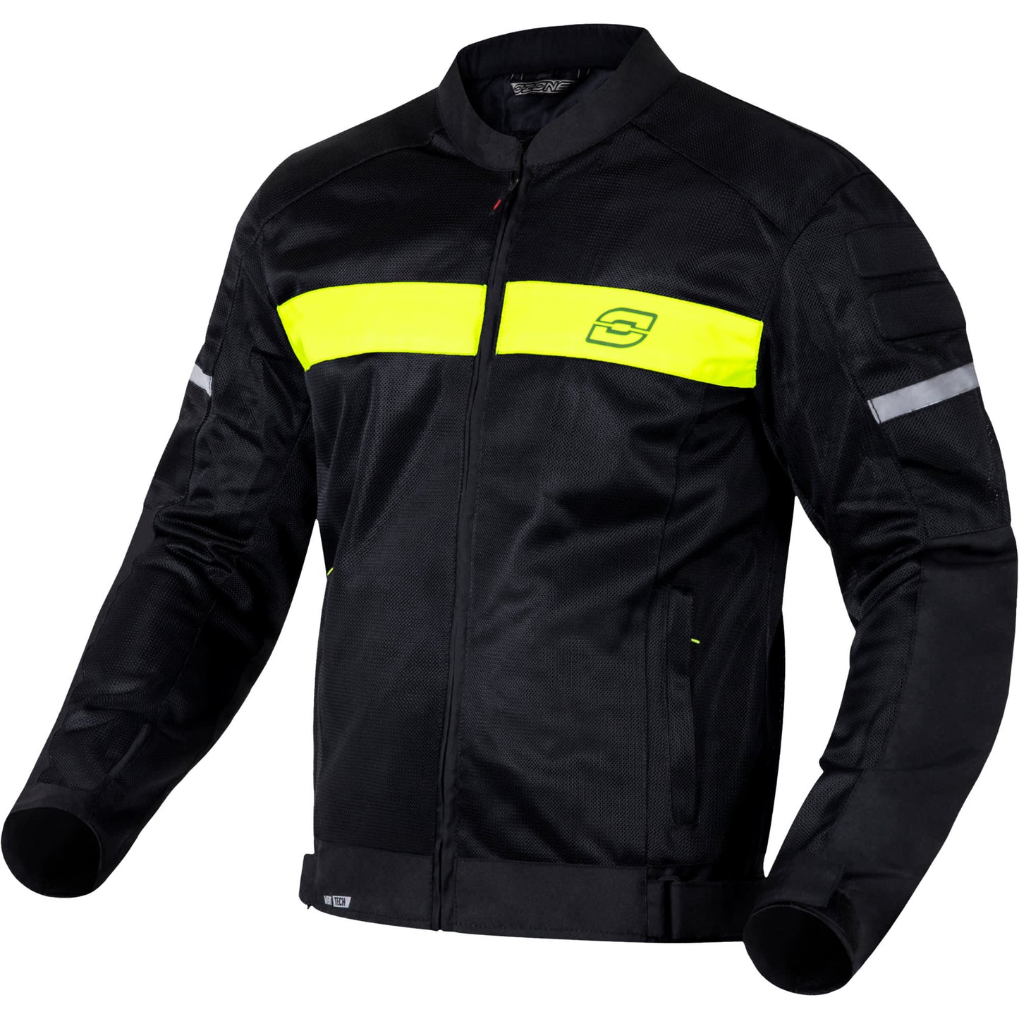 Ozone Street Dart Textile Jacket - Black / Fluo Yellow by Ozone - clearance motorcycle jacket