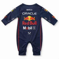 Red Bull Longsleeve Jumpsuit 2025 back view baby onesie by Dash Racegear