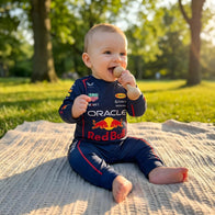 Red Bull Longsleeve Jumpsuit 2025 lifestyle view for baby sports fans