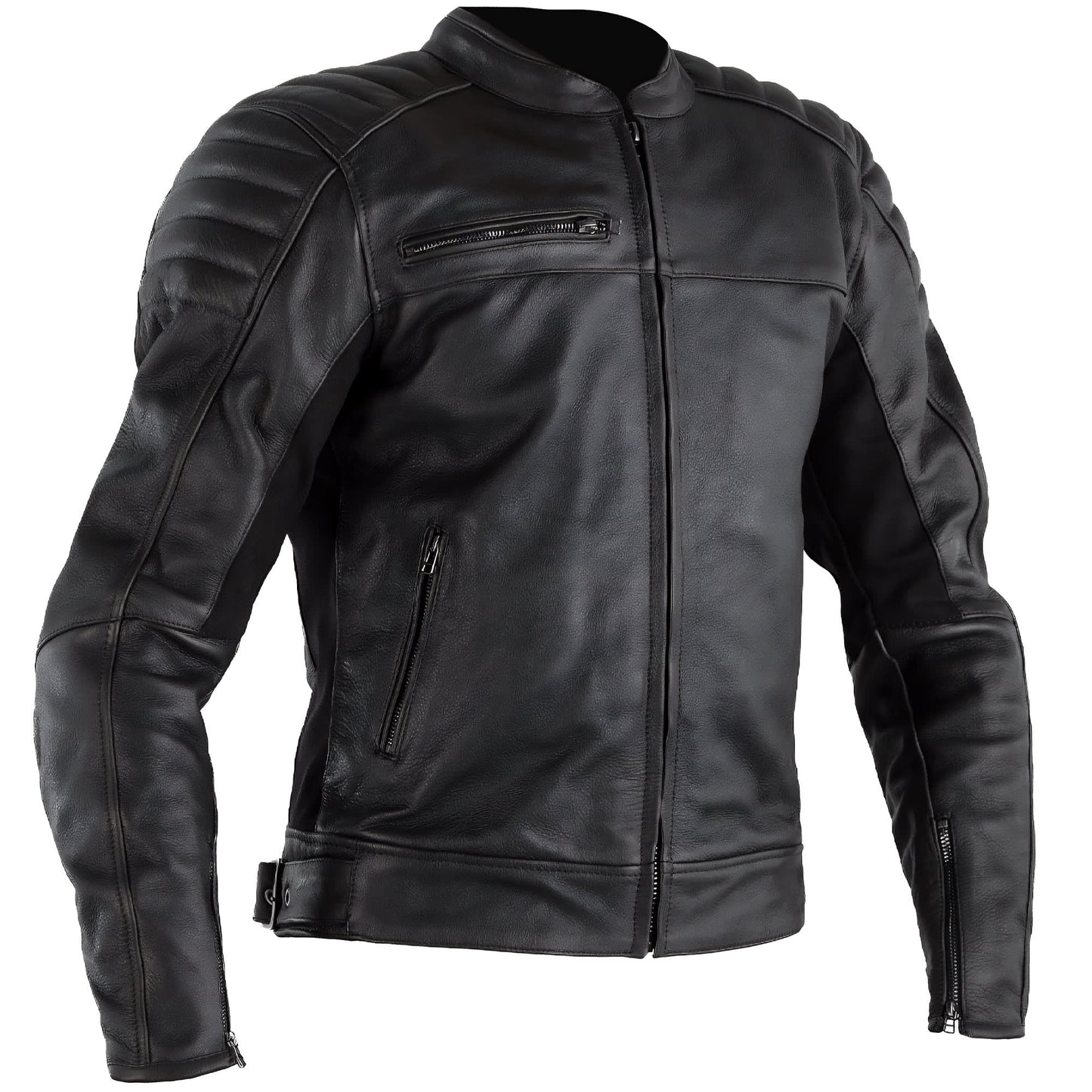 RST Fusion Airbag CE Leather Jacket - Vintage Black by RST - clearance motorcycle jacket