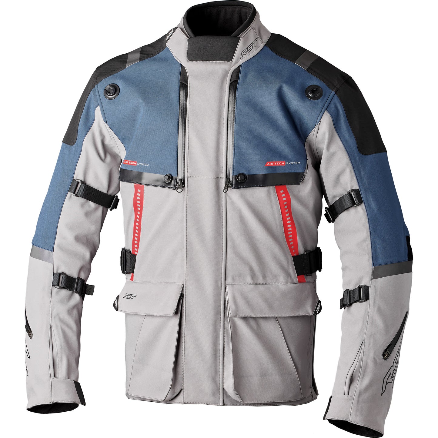 RST Pro Series Vulcan Waterproof CE Textile Jacket - Silver / Blue by RST - clearance motorcycle jacket