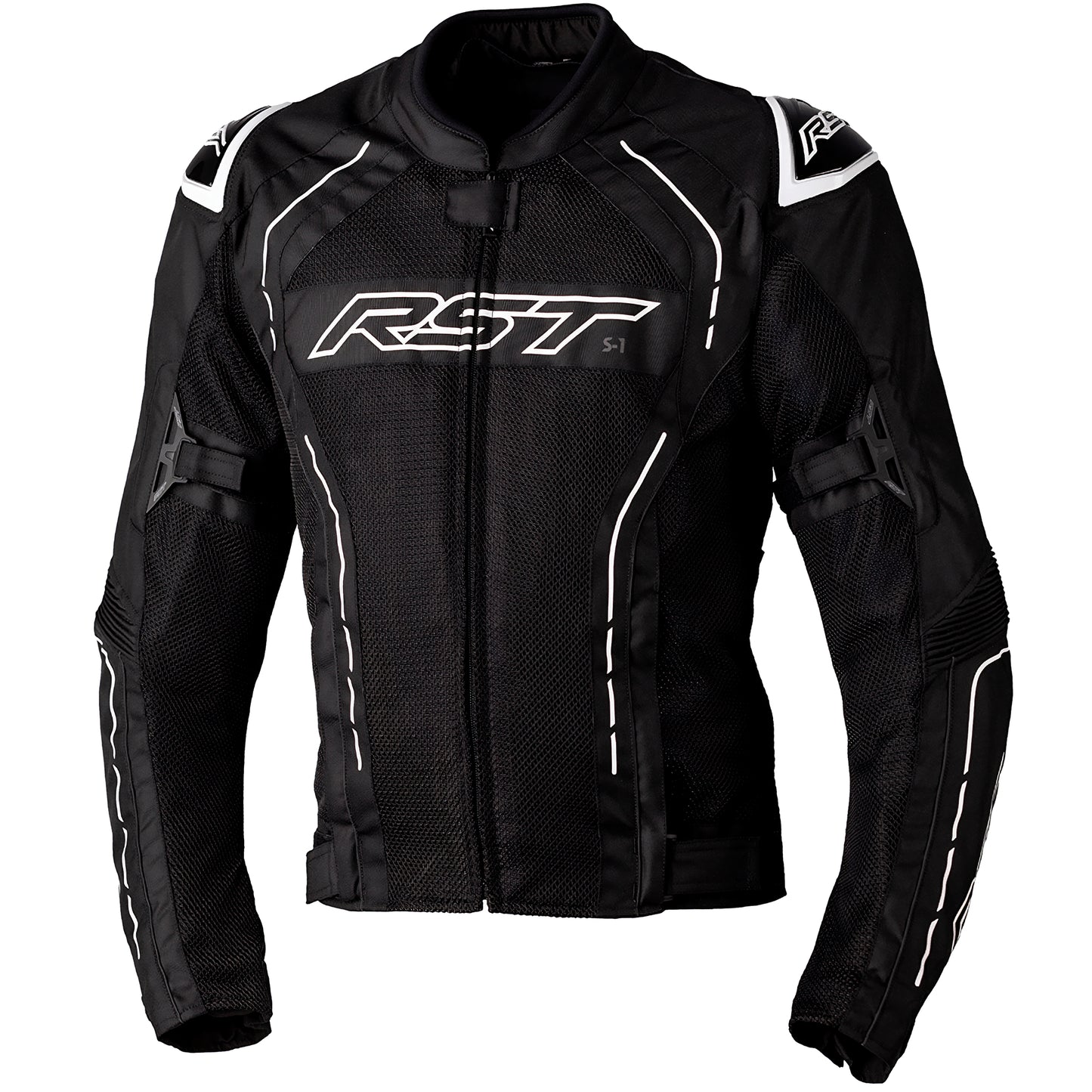RST S1 CE Mesh Textile Jacket - Black / White by RST - clearance motorcycle jacket
