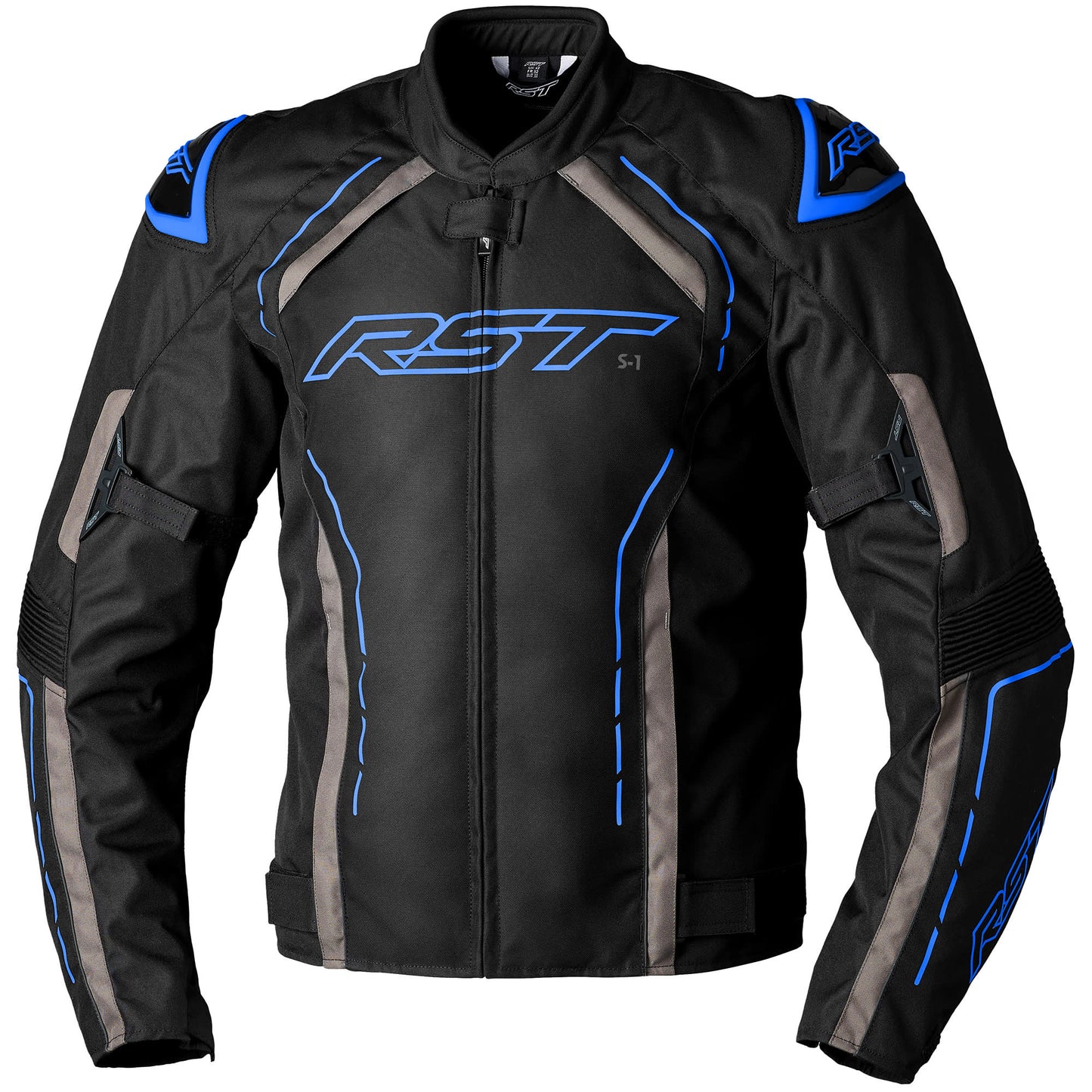 RST S1 CE Textile Jacket - Black / Grey / Blue by RST - clearance motorcycle jacket