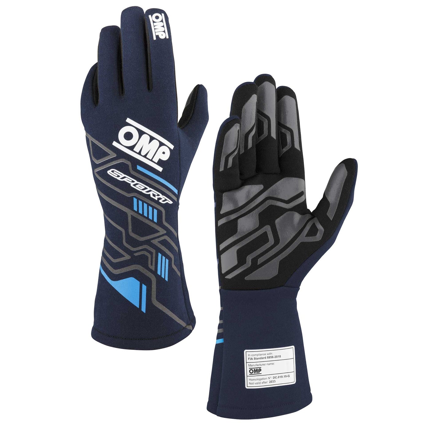 SPORT GLOVES FIA 8856-2018 Blue Navy - Cyan