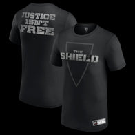 Men's Black The Shield Justice Isn't Free Retro T-Shirt
