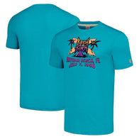 Men's Homage Heather Teal Bash At The Beach 1996 Retro Logo T-Shirt - DASH RACEGEAR image 1