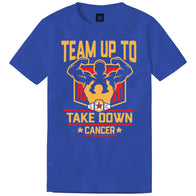 Men's Blue WWE Connor's Cure Team Up To Take Down Cancer T-Shirt