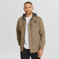 Men's Darius Rucker Collection by Fanatics Tan WWE Logo Full-Snap Hooded Jacket