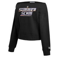Women's WEAR by Erin Andrews Black SummerSlam 2026 Off-the-Shoulder Sweatshirt - DASH RACEGEAR image 4