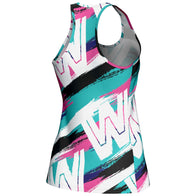 Women's ProSphere White WWE 90s Jazz Cup Racerback Tank Top