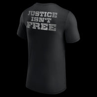 Men's Black The Shield Justice Isn't Free Retro T-Shirt