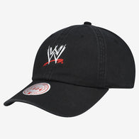 Men's Mitchell & Ness Black WWE Scratch Logo Core Adjustable Hat