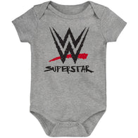 Infant Red/Black/Gray WWE Logo Three-Piece Bodysuit Set