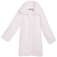 Unisex White Trick Williams Faux Fur Coat - DASH RACEGEAR image 1