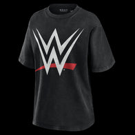 Women's WEAR by Erin Andrews Black WWE Logo Boyfriend T-Shirt