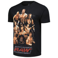 Men's Ripple Junction Black RAW Ruthless Aggression Era Collage T-Shirt