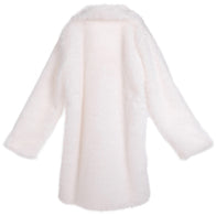 Unisex White Trick Williams Faux Fur Coat - DASH RACEGEAR image 2