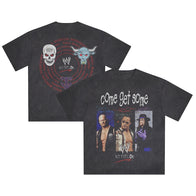 Men's Black WWE Logo Come Get Some Snow Wash Boxy T-Shirt