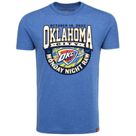 Men's Sportiqe Blue Monday Night RAW x Oklahoma City Thunder Tri-Blend T-Shirt - DASH RACEGEAR image 2