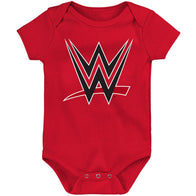 Infant Red/Black/Gray WWE Logo Three-Piece Bodysuit Set