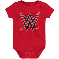 Infant Red/Black/Gray WWE Logo Three-Piece Bodysuit Set