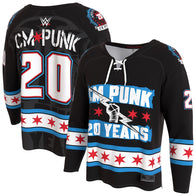 Men's ProSphere Black CM Punk 20 Years Hockey Fashion Jersey - DASH RACEGEAR image 1