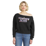 Women's WEAR by Erin Andrews Black SummerSlam 2026 Off-the-Shoulder Sweatshirt - DASH RACEGEAR image 1