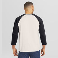 Men's Darius Rucker Collection by Fanatics White/Black WWE Logo 3/4 Sleeve Raglan T-Shirt - DASH RACEGEAR image 2