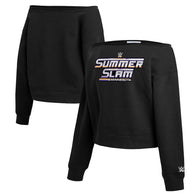 Women's WEAR by Erin Andrews Black SummerSlam 2026 Off-the-Shoulder Sweatshirt - DASH RACEGEAR image 3