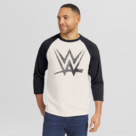 Men's Darius Rucker Collection by Fanatics White/Black WWE Logo 3/4 Sleeve Raglan T-Shirt - DASH RACEGEAR image 1