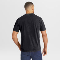 Men's Darius Rucker Collection by Fanatics Black WWE Logo Washed Henley T-Shirt