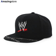 Men's Mitchell & Ness Black WWE Scratch Logo Core Wire Snapback Hat