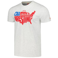 Men's Homage Heather Gray WWE All-American Wrestling Tri-Blend T-Shirt