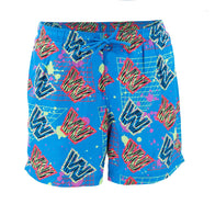 Men's Ripple Junction Blue/Orange WWE Retro Wave Repeating Logo Board Shorts