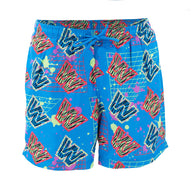 Men's Ripple Junction Blue/Orange WWE Retro Wave Repeating Logo Board Shorts