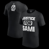 Men's Black Sami Zayn Justice For Sami T-Shirt - DASH RACEGEAR image 1