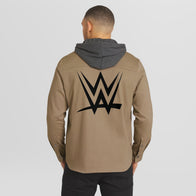 Men's Darius Rucker Collection by Fanatics Tan WWE Logo Full-Snap Hooded Jacket