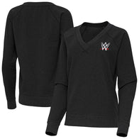 Women's Antigua Heather Black WWE Varsity Tri-Blend V-Neck Long Sleeve T-Shirt - DASH RACEGEAR image 1