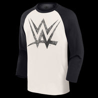 Men's Darius Rucker Collection by Fanatics White/Black WWE Logo 3/4 Sleeve Raglan T-Shirt - DASH RACEGEAR image 3
