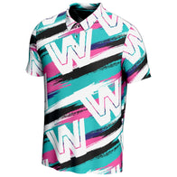 Men's ProSphere Teal/White WWE 90s Jazz Cup Polo
