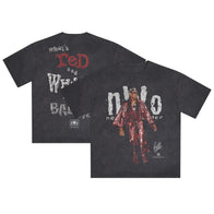 Men's Heather Black Dennis Rodman Bad All Over Snow Wash T-Shirt