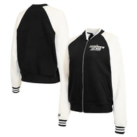 Women's WEAR by Erin Andrews Black SummerSlam 2026 Varsity Fleece Full-Zip Jacket - DASH RACEGEAR image 1