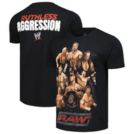 Men's Ripple Junction Black RAW Ruthless Aggression Era Collage T-Shirt