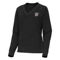 Women's Antigua Heather Black WWE Varsity Tri-Blend V-Neck Long Sleeve T-Shirt - DASH RACEGEAR image 2